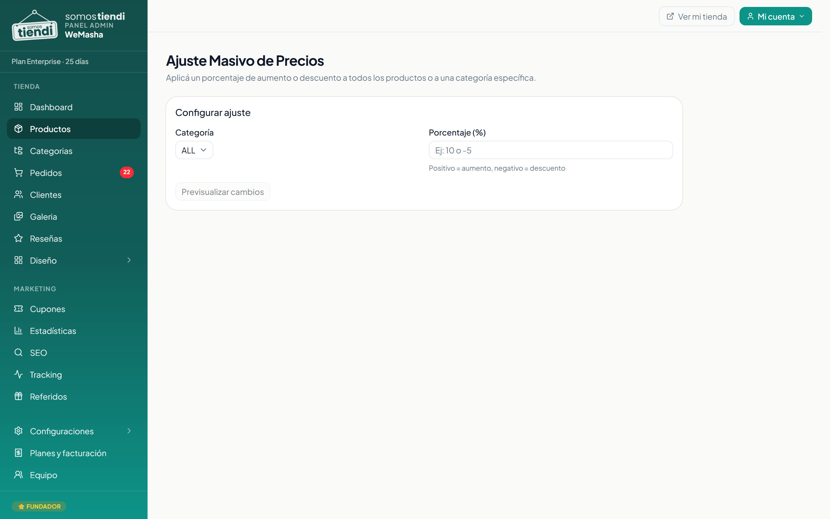El ajuste masivo de precios