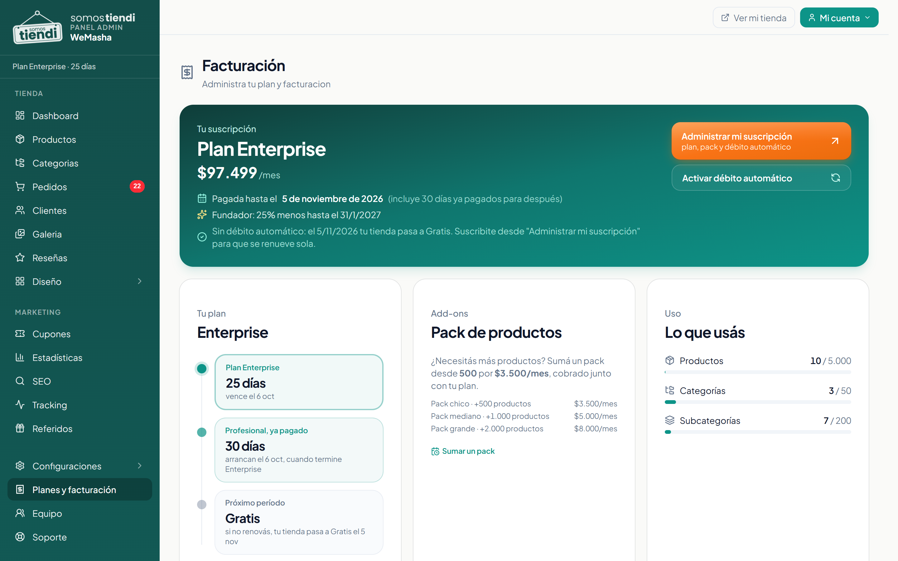 La baja del débito automático