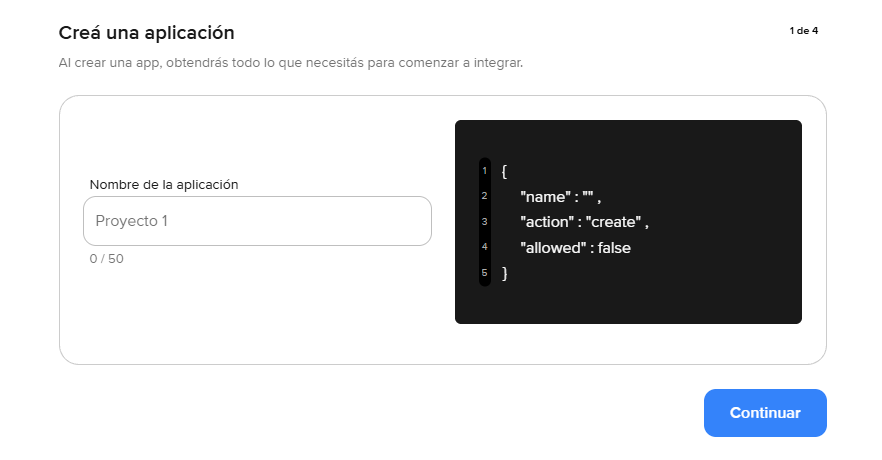Paso 1: el nombre de la aplicación