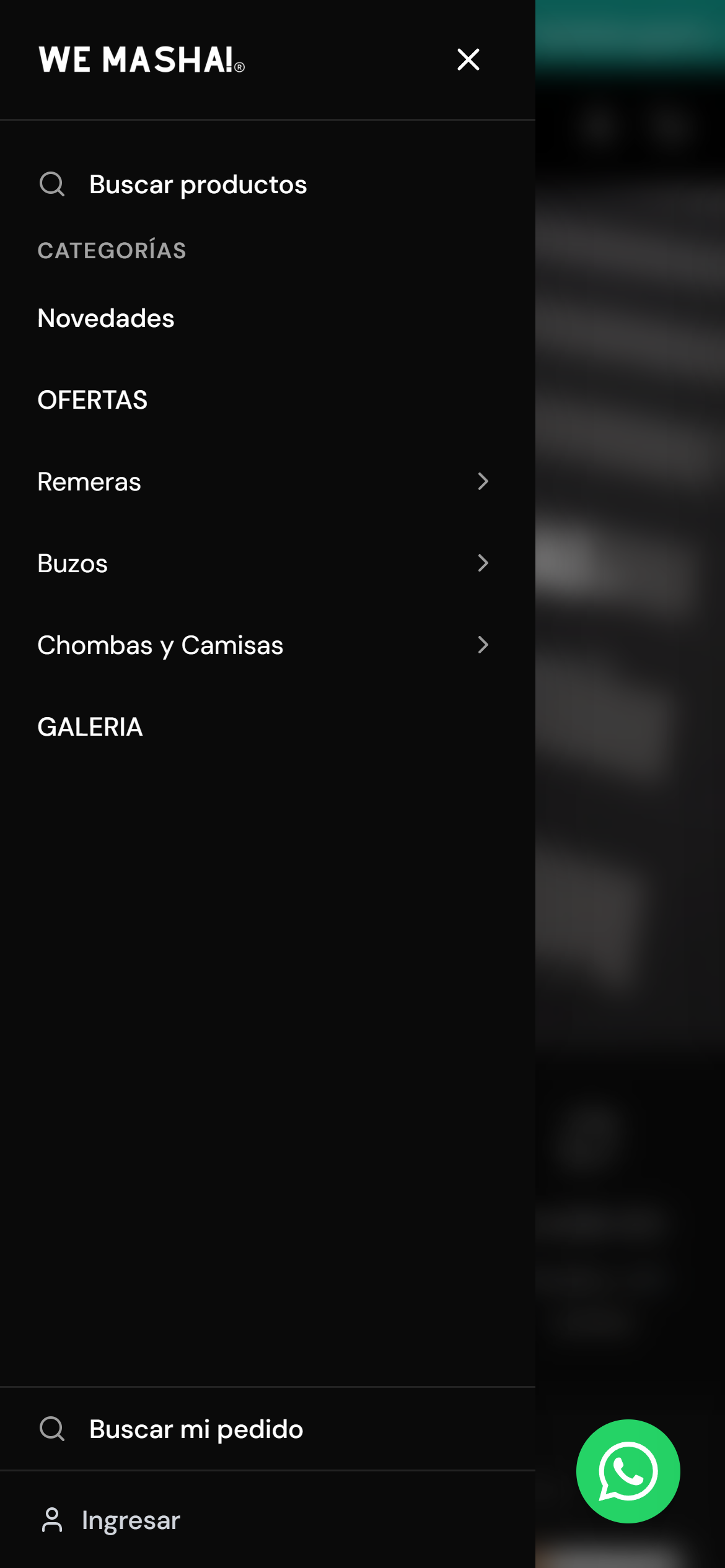 Dónde está Buscar mi pedido en el menú del celular